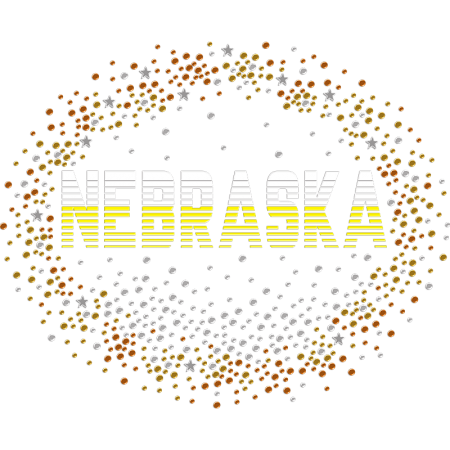 Wholesale Nebraska Printable PU & Rhinestone T-Shirt Transfers